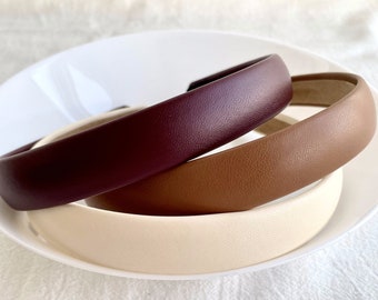 Vintage PU leather Headband,Women Simple Hairband,Party Headband,Solid Color Headband,Everyday Hair Accessories,Gift