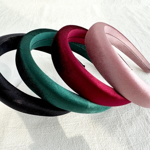 Shiny Velvet Headbands,Simple Headbands,Solid Color Headband, Christmas Headbands,Wide Headbands For Women,Padded Headbands,Hair Accessories
