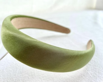 Beautiful Light green Headband for Women ,Elegant satin hair band,Temperament hair band,Satin headband