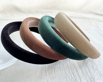 Simple Velvet Headband,Boho Headband,Padded Headband,Wide Headband For Women,Hair Accessories,Christmas gift