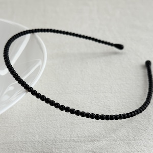 Black Beaded Headband,Bridal Pearl Headband,Thin Pearl Headband,Trendy Pearl Headband,Wedding Gifts,Alice Band Headpiece