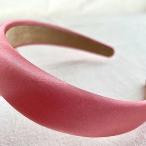 Enthusiastic pink satin headband,Hair band with bright,Silk hair band,Bridal headband,Bridesmaid headband,Satin headband,Women&#39;s hair band