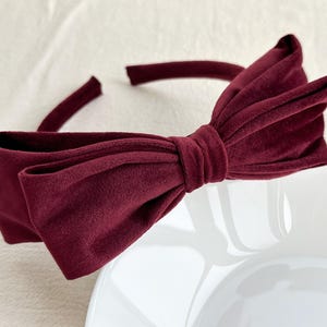 Burgundy Bow Headband,Vintage Velvet Headband,Bow Headband,Holiday Headband,Top Knot,Velvet Bow Headband,Party Hair Accessory,Gifts