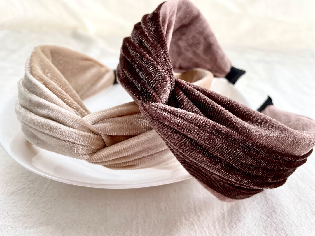 Velvet Beaded Knotted Headband