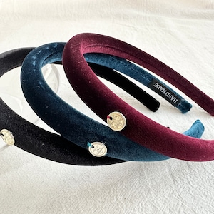 Burgundy velvet headband, comfortable headband, padded headband, vintage headband, bridal headband, winter headband, hair accessory, gift
