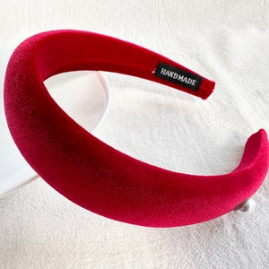 Red Velvet Headbands,Party Headbands,Fashion women Headbands,Padded Headbands,Christmas Headbands,Winter Headband,Festival headband