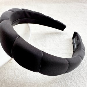 Black Hwist Headbands,Silk Headbands,Bridesmaid Headbands, Padded Headbands,Thick Headbands,Turban Headbands, Hair Accessories