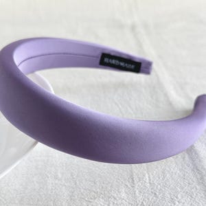 Purple Satin Hairband,Padded Silk Headbands,Retro Headband,Party Headband,Wedding Handband,Thick Hair Band, Women’s Headband