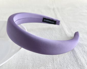 Purple Satin Hairband,Padded Silk Headbands,Retro Headband,Party Headband,Wedding Handband,Thick Hair Band, Women’s Headband
