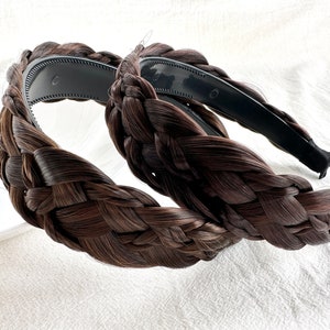Fascia per parrucca tessuta a mano a cinque fili, fascia da sposa, fascia larga, acconciatura, accessori per capelli, parrucca