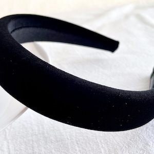 Black Simple Velvet Headband,Women Vintage Hairband,Padded Hairband,Solid Color Headband,Gift for Her,Hair Accessories,comfortable headband