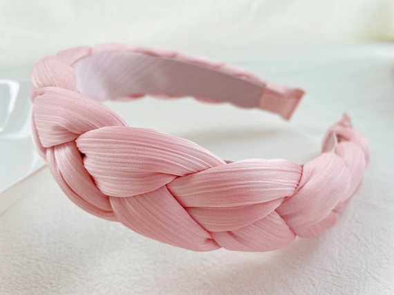 Pink Satin Braided Hair Band,stylish Fashion Hairband,braided