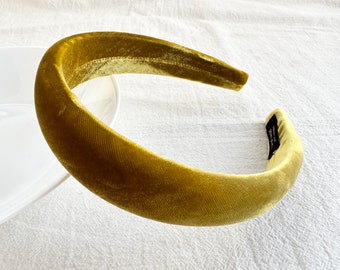 Rich Velvet Headband,Yellow Padded Headband,Boho Headband,Wide Headband,Turban Headband,Hair Accessory,Gift For Her