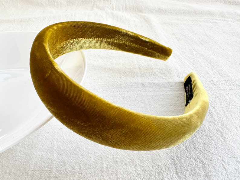 Navy blue velvet headband,bridal headband,fashion wide headband,classic headband,women headband,hair accessories Yellow