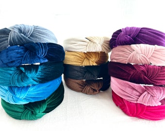 Diadema de terciopelo con nudo, nudo superior, turbante, banda para el cabello de moda, diadema para mujer, accesorios para el cabello