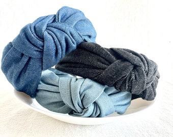 Neue Denim-Stirnbänder, Haarknoten, Party-Stirnbänder, Stirnbänder für Frauen, Haarschmuck, einzigartige Geschenke