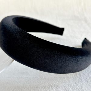 Comfortable Black Velvet Headband,Women Classic Hairband,Padded Headbands,Wide Headband,Boho Velvet Headband,Gift,Hair Band