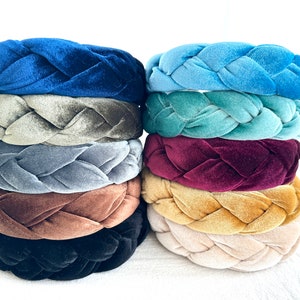 Women&#39;s Velvet Braided Headband, Wide Headband, Women&#39;s Headband, Hair Accessories
