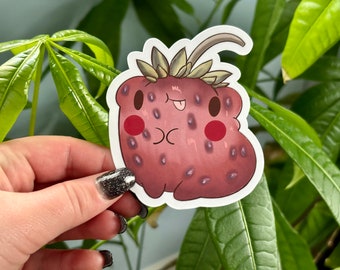 Strawberry Frog Vinyl Sticker | Waterproof Laptop Decal