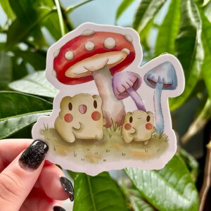 Mother and Baby Frog Sticker | Cute Kawaii Family Frog Sticker | Waterproof Frog Sticker | Cottagecore Water Bottle Sticker