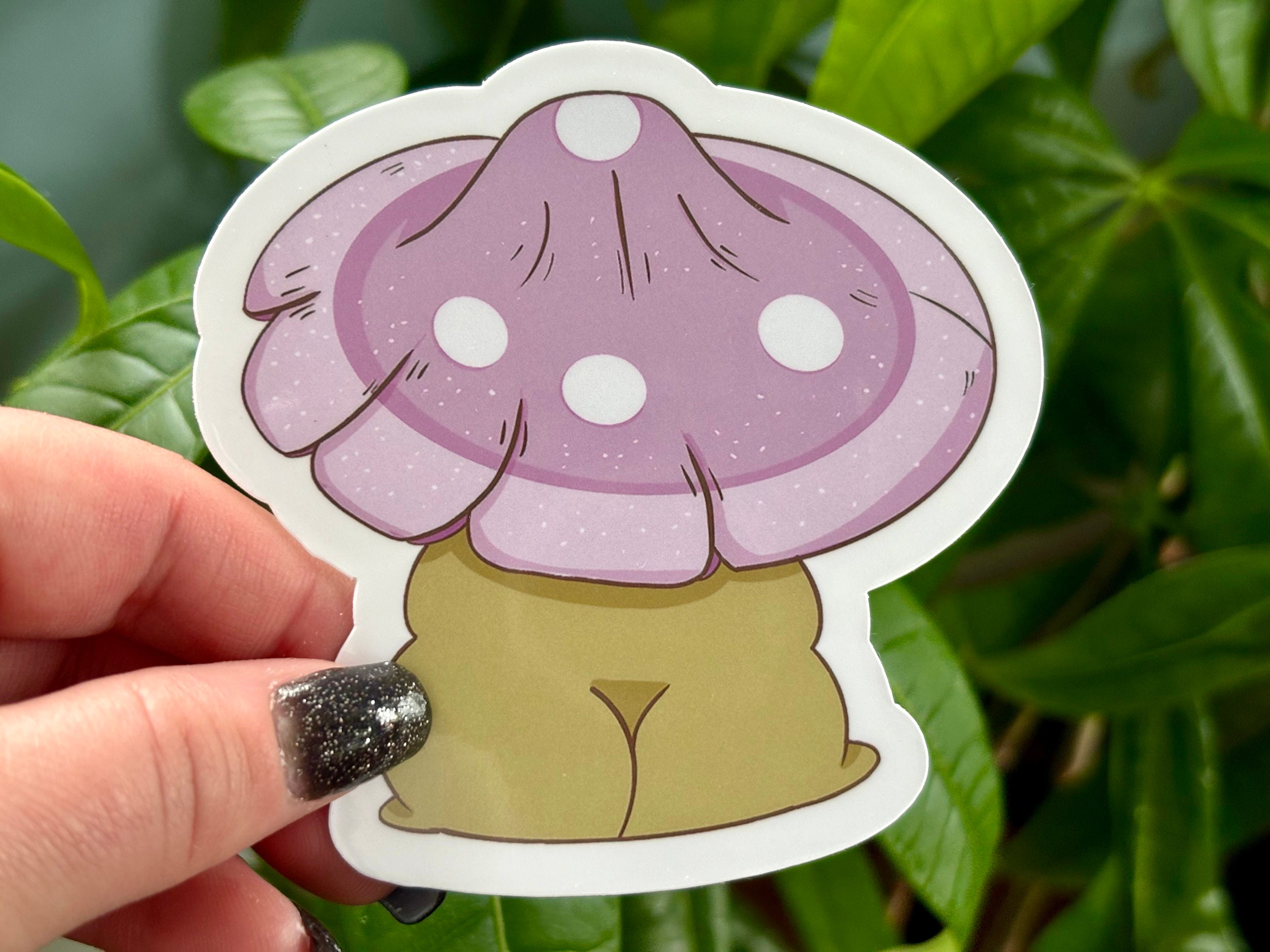 Frog with Mushroom Hat Sticker | Dishwasher Safe Glossy Vinyl | Journal, Laptop, Scrapbooking Sticker