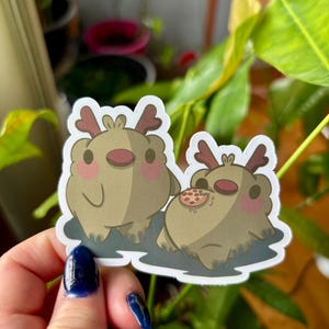 Reindeer Frog Sticker | Cute Waterproof Vinyl Sticker | Holiday Frog Design | Cute Frog Sticker