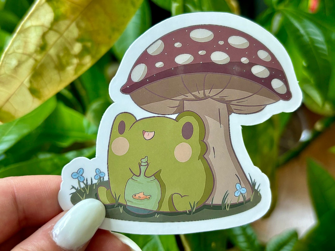 Frog and Fish Vinyl Sticker | Waterproof Laptop, Planner Decor - Etsy