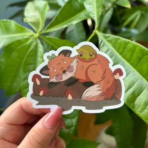 Sleeping Fox Sticker | Cute Waterproof Vinyl Sticker | Cute Fox Design | Cozy Fox Sticker