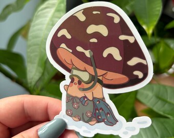 Mushroom Swimming Sticker | Waterproof Vinyl Summer Decal