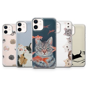 Aesthetic Pet Phone Case Cat iPhone Cover for for iPhone 14, 13,12, 11,8, Xr, Galaxy S21Fe, S20, S22, Samsung A13, A33, A53, Pixel 6A, 5,3XL