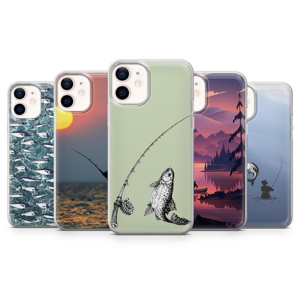 Fishing Phone Case Fisherman Cover for for iPhone 14Pro, 13, 12, 11, 8, Xr, Galaxy S21Fe, S20, S22, Samsung A13, A33, A53, Pixel 6A, 5