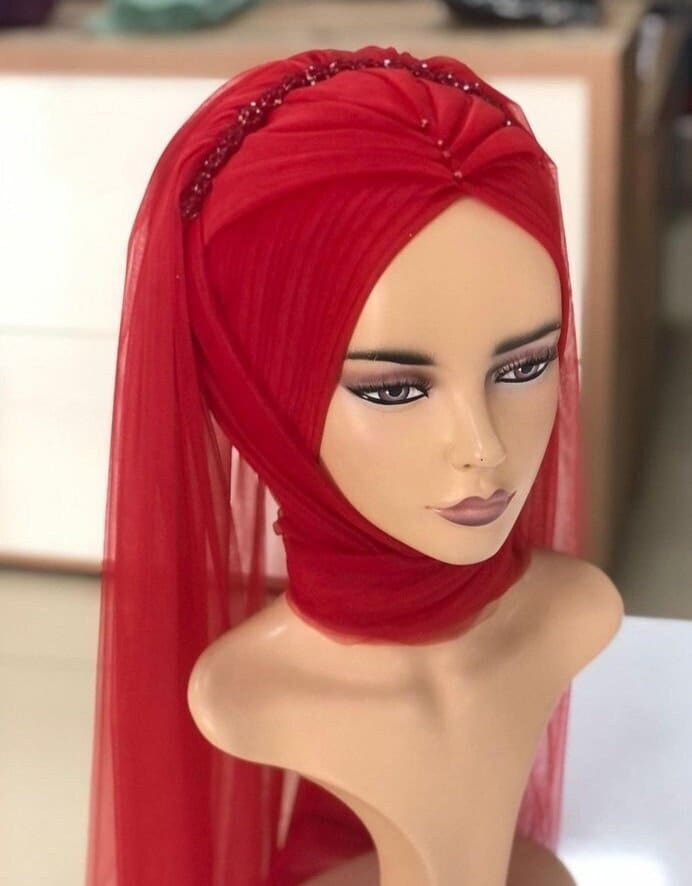 Bridal Veil Henna Night veil Engagement Ready Veil Ready Made Shawl,  glittering veiling, muslim veil,   Turkish Premium Scarf ready Hijab