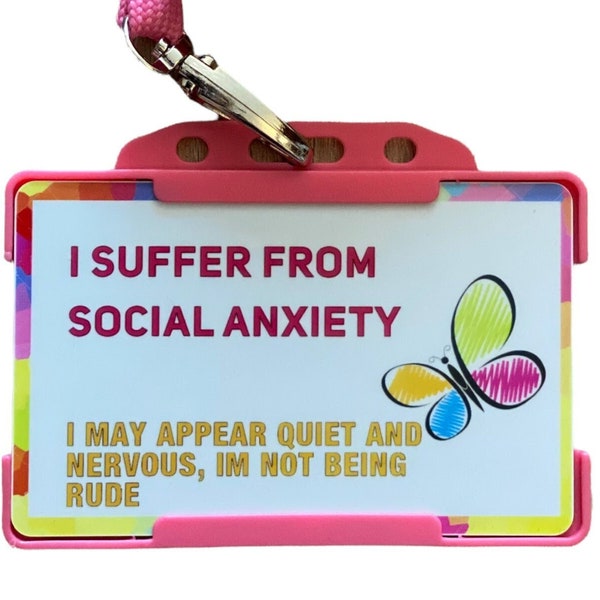 Social Anxiety Awareness Disability ID Card and Lanyard