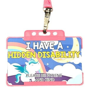 Einhorn versteckter Gesundheitszustand Disability Awareness Lanyard und Karte