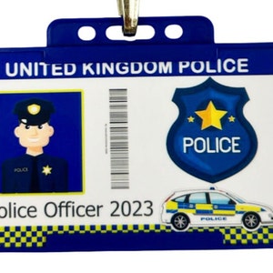 Police Officer / Police Man / Police Woman ID Card, Children - Personalised Name And photo