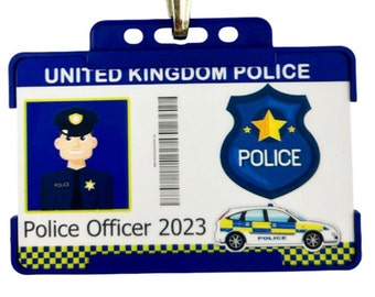 Police Officer / Police Man / Police Woman ID Card, Children - Personalised Name And photo