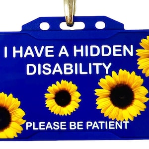 Blaue versteckte Gesundheitszustand Disability Awareness Card und passendes Schlüsselband