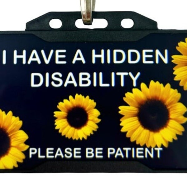 Black Hidden Health Condition Disability Awareness Card And Lanyard
