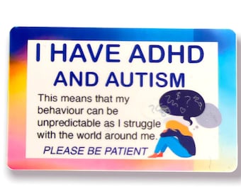 I Have ADHD And Autism Disability ID Card & Lanyard - 8 Colours!