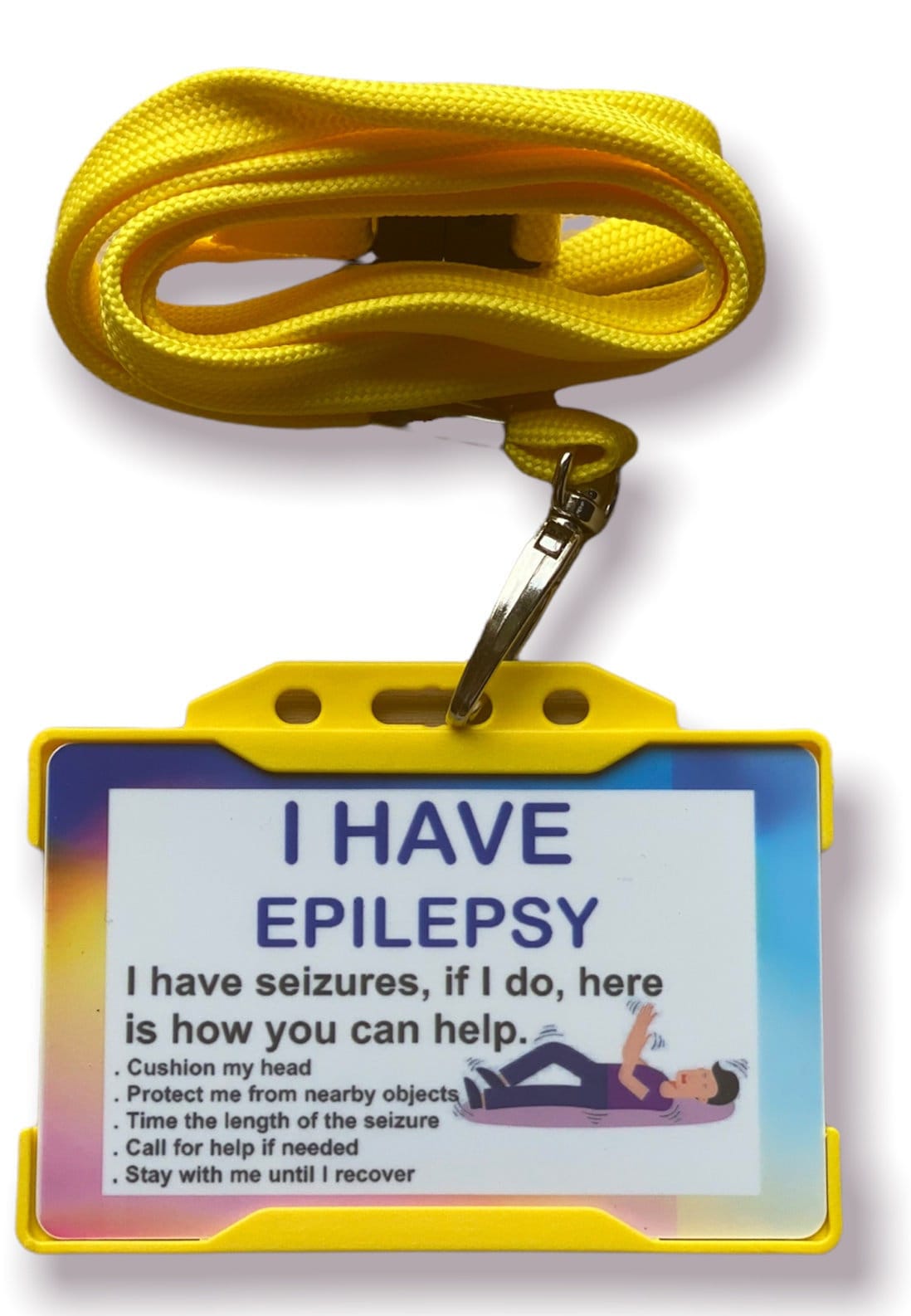 Epilepsy Awareness - I Have Epilepsy Disability ID Card & Lanyard - 7 Colours to choose from!