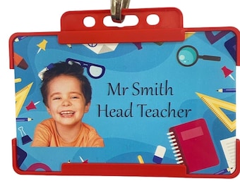 Teacher Nursery School Roleplay ID Card Children Personalised Photo Novelty Toy