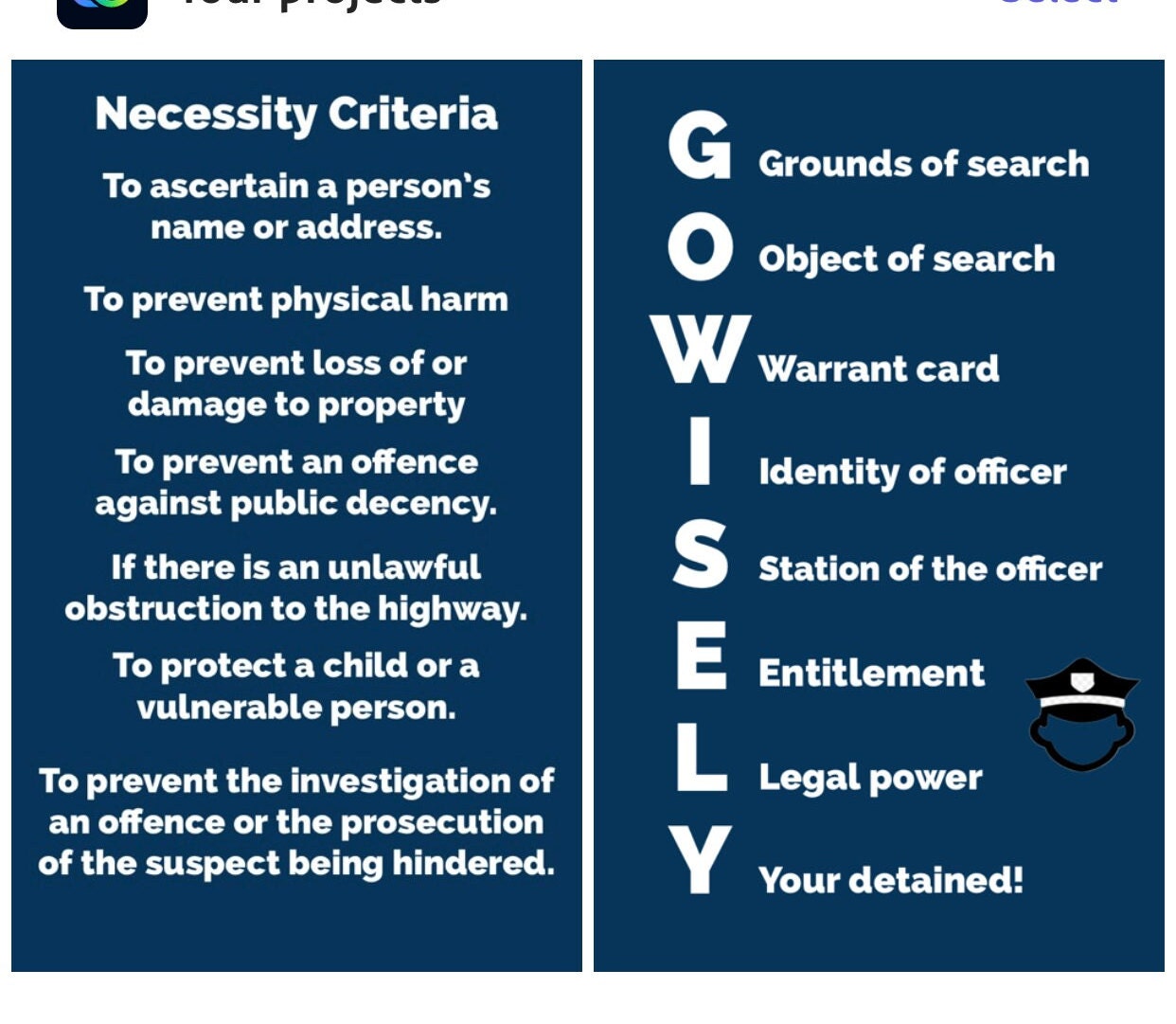 Police Officer Help Card Go Wisely and Necessity Criteria Etsy UK