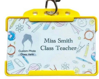 Teacher Nursery School Roleplay ID Card Children Personalised Photo Novelty Toy