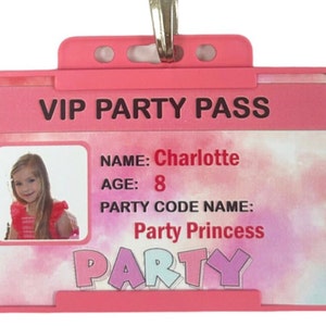Cartão de identificação VIP Party Pass, brinquedo personalizado com foto para crianças