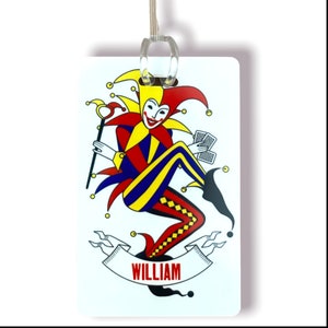 Etiqueta personalizada para equipaje o bolso con la carta Joker