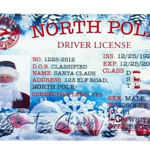 Verloren slee-rijbewijs kerstman, aandenken kerstavond, kerstdoos