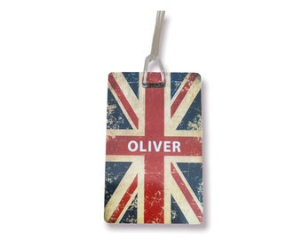 Personalised Retro Union Jack Luggage / Bag Tag