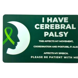 Conscientização/Aceitação da Paralisia Cerebral - Tenho um Cartão de Identificação de Deficiência para Paralisia Cerebral e um Cordão