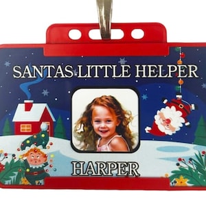 Identiteitskaart voor kleine helper van de kerstman, kinderen, kerstmis - gepersonaliseerde naam en foto