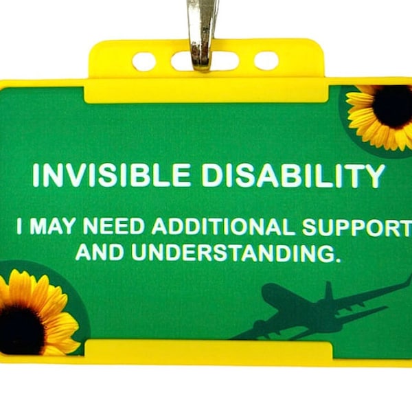 Flight Invisible Disability Health Condition Disability Awareness Card And Lanyard